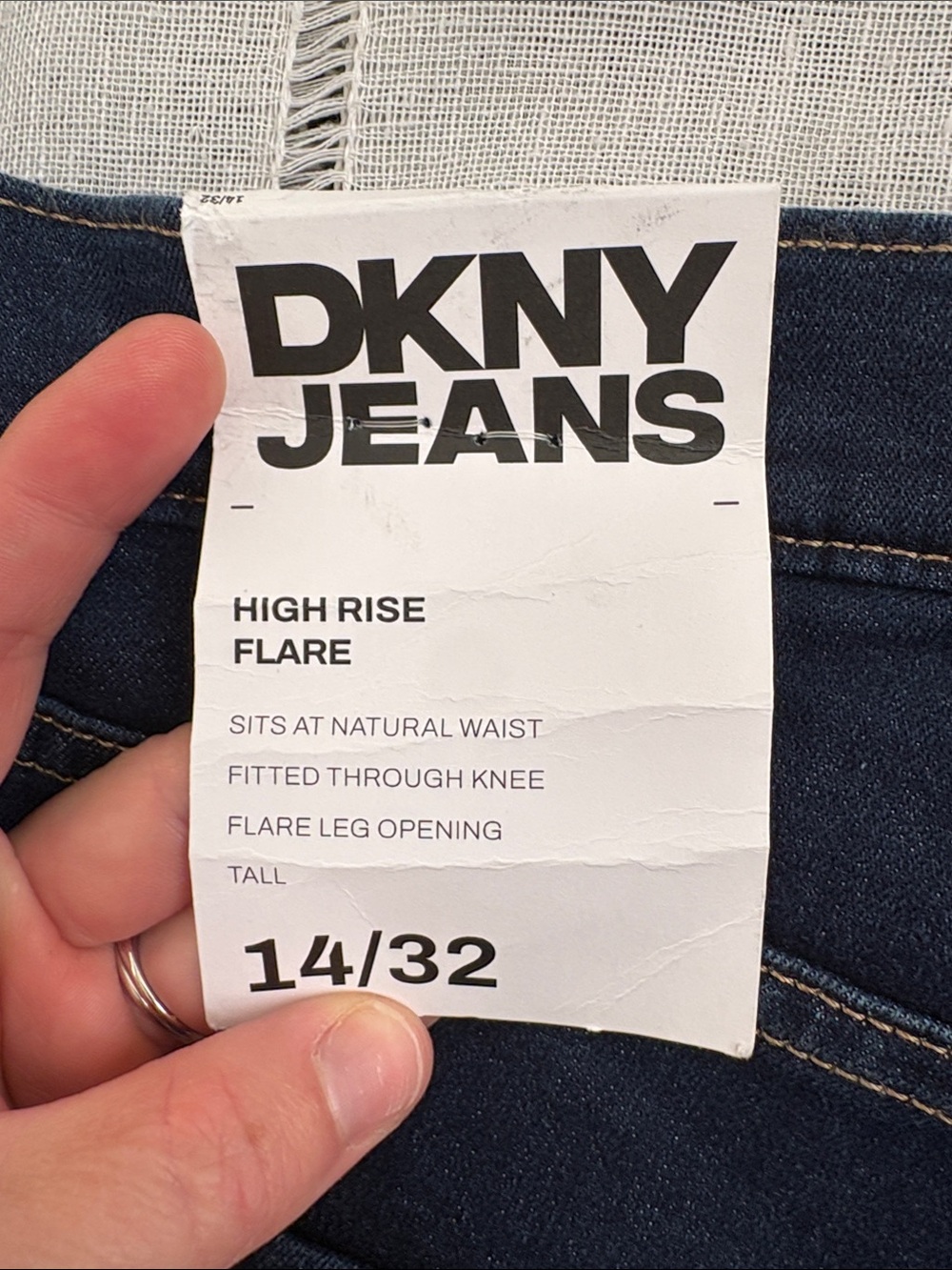 DKNY NWT Dark Tide High Rise Flare Denim - Picture 6 of 12
